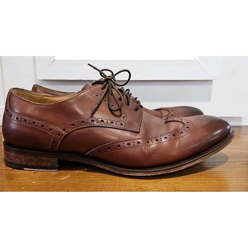 Blake McKay Brown Leather Wingtip/Oxford Dress Shoes Men's Size 11 Made In Italy